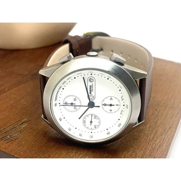 Momo Design Men's Watch Swiss Automatic Chronograph White Dial Leather B… - Picture 7 of 13